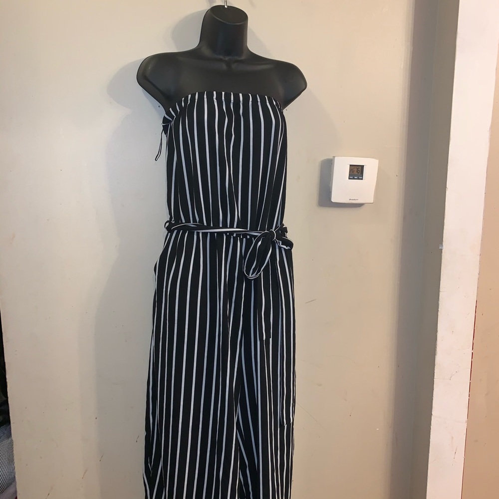 Pinstriped jumpsuit